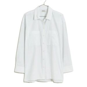 Madewell Oversized White Poplin Button Down Shirt XS Cotton